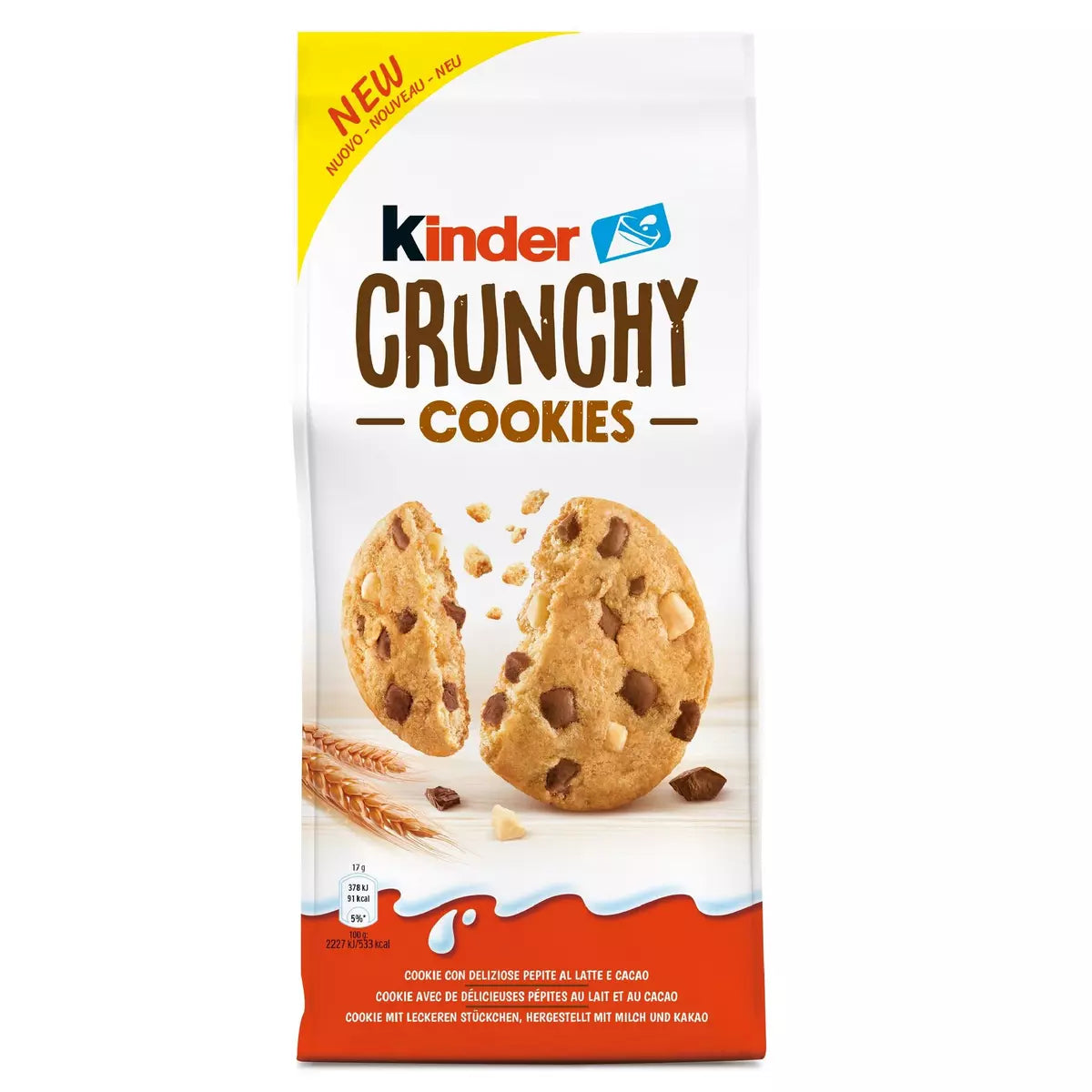 Kinder Crunchy Milk & Chocolate chip Cookies (136g)