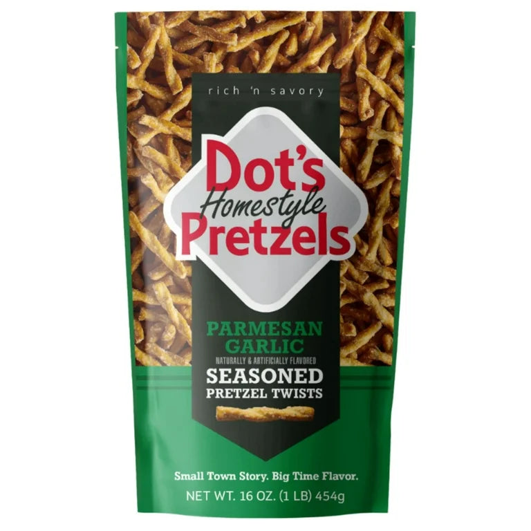 Dot's Homestyle Pretzels Parmesan Garlic Seasoned Pretzel Twists Family Size (454g)