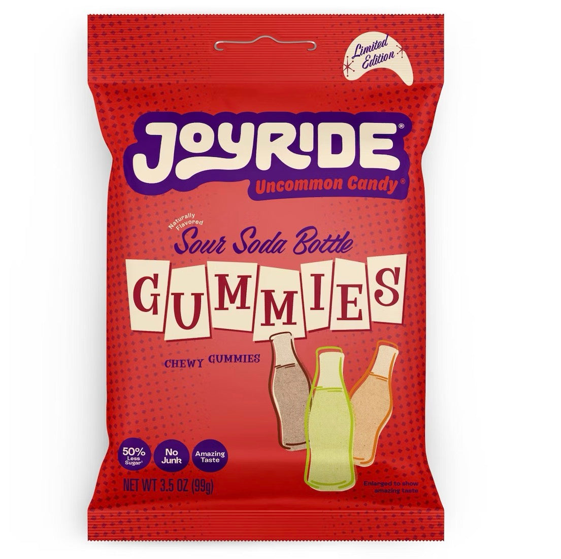 Joyride Sour Soda Bottle Gummy Candy (99g)