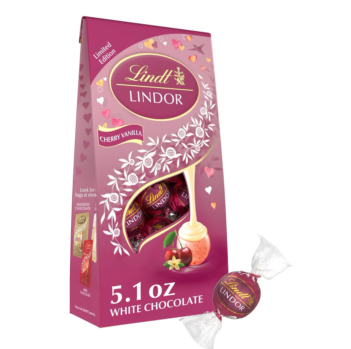 Lindt Valentine's Cherry Vanilla Chocolate Truffles Limited Edition (144g)