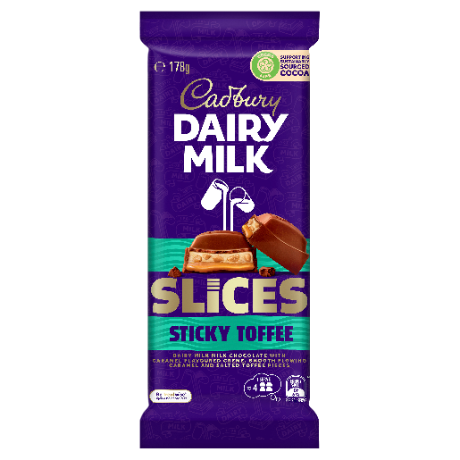 Cadbury Dairy Milk Slices Sticky Toffee (178g)