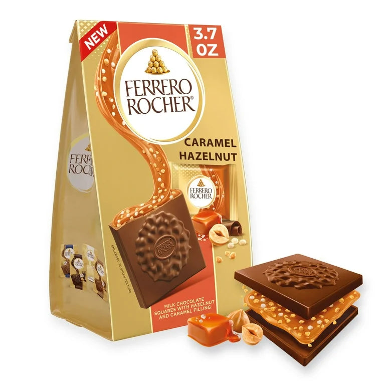 Ferrero Rocher Premium Caramel Hazelnut Chocolate Squares (105g)