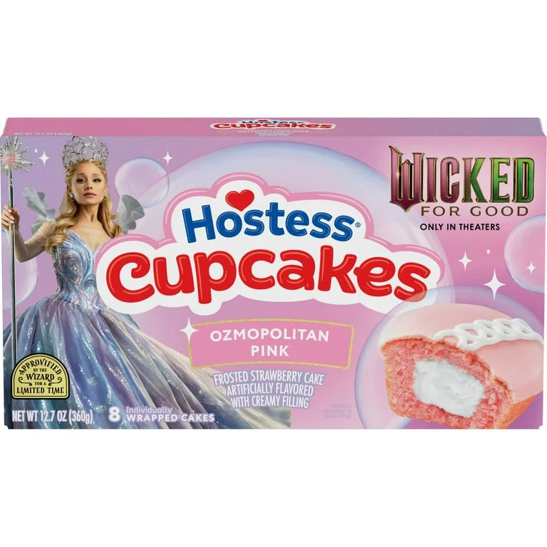 Hostess Wicked: For Good Cupcakes Strawberry Flavoured Snack Cakes with Ozmopolitan Pink Frosting (360g)