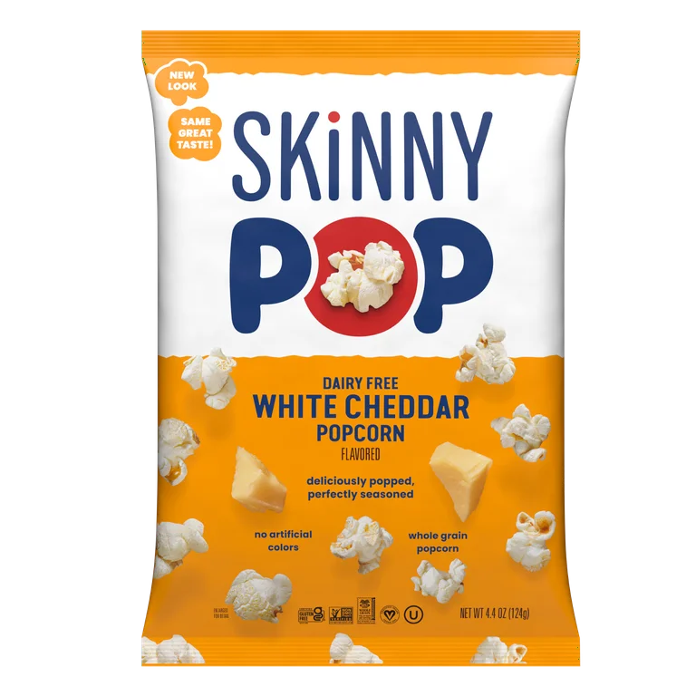 Skinny Pop Popcorn Dairy Free White Cheddar (124g)