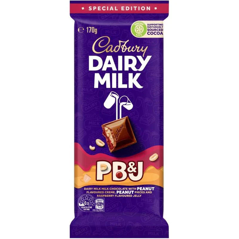 Cadbury Dairy Milk PB&J (170g)