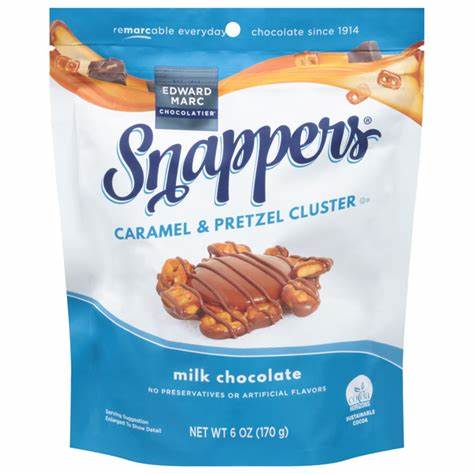 Snappers Milk Chocolate & Caramel Pretzels Clusters (567g) – Scagnelli's