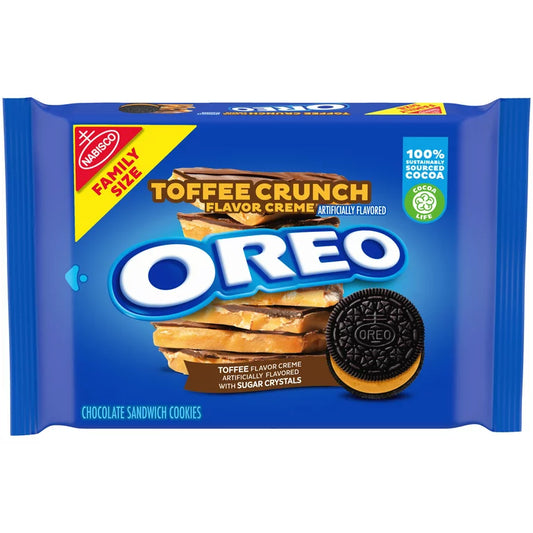 Oreo Cookies Family Size Toffee Crunch Creme With Sugar Crystals (482g)