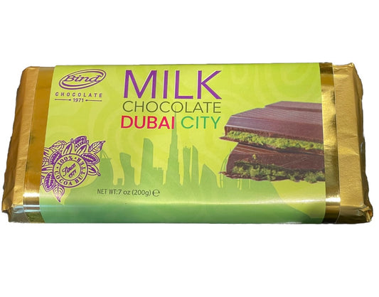 Bind Milk Chocolate with Pistachio Filling Dubai City (200g)