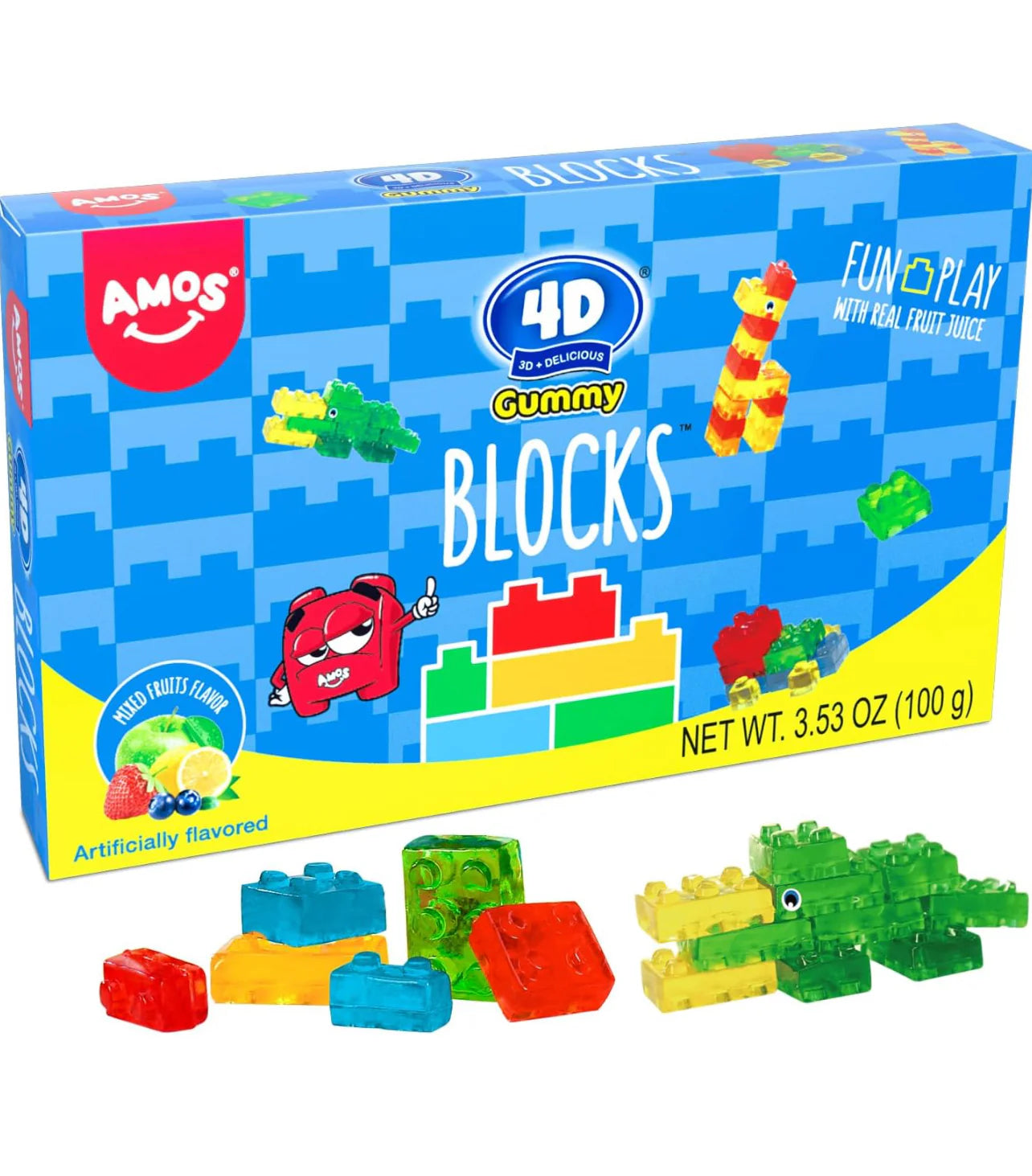 Amos 4D Gummy Blocks (100g)