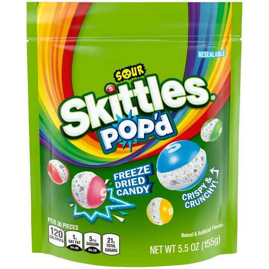 Skittles Pop’d Sour Freeze Dried Candy (155g)