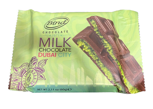 Bind Milk Chocolate with Pistachio Filling Dubai City (60g)