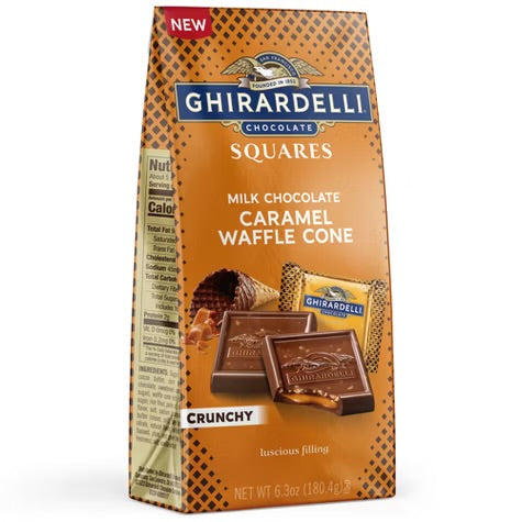 Ghirardelli Milk Chocolate Caramel Waffle Cone Squares (180.4g)