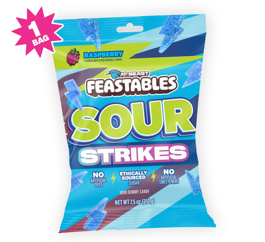 Feastables Sour Strikes Gummies Blue Raspberry (212g)