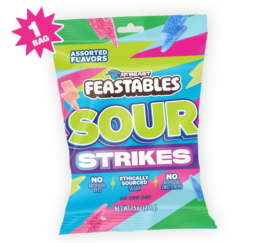 Feastables Sour Strikes Gummies Assorted (212g)