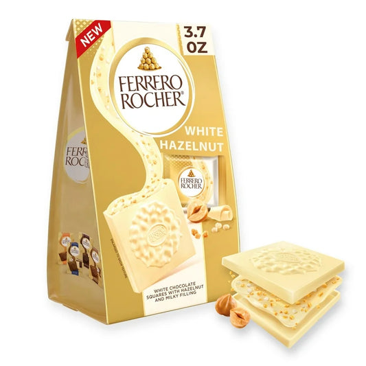 Ferrero Rocher Premium White Hazelnut Chocolate Squares (105g)