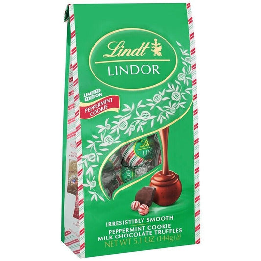 Lindt Christmas Peppermint Cookie Milk Chocolate Truffles Limited Edition (144g)