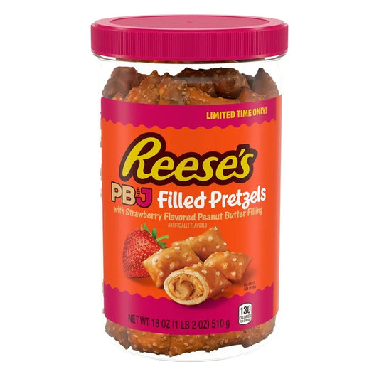 Reese's PB & J Filled Pretzels with Strawberry Flavoured Peanut Butter Limited Edition (510g)