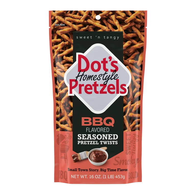 Dot's Homestyle Pretzels BBQ Seasoned Pretzel Twists Family Size (454g)
